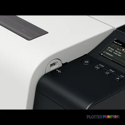 Canon imagePROGRAF TX-3100 product image showing the printer's white and black curved body with control panel and USB port