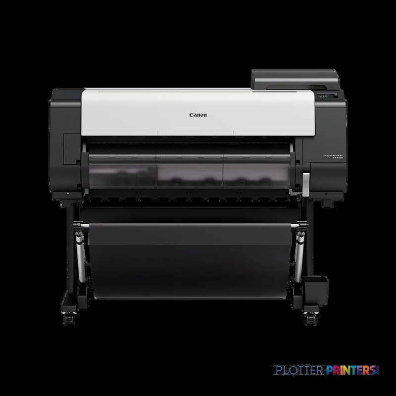 Canon imagePROGRAF TX-3100 large format printer product image showing front view with black and white body