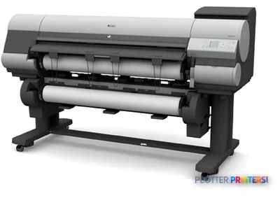 Canon imagePROGRAF iPF825 large format printer product image showing front view with roll feed system
