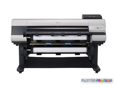 Canon imagePROGRAF iPF825 large format printer product image showing front view with white and black body