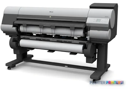 Canon imagePROGRAF iPF825 large format printer product image showing front view with roll feed system