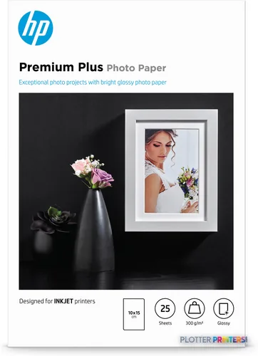 HP Premium Plus Glossy Photo Paper-25 sht/10 x 15 cm