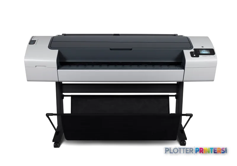HP Designjet T790 44" large format printer product image showing front view with white and black body on stand
