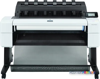 HP Designjet T940 large-format printer product image showing white and black thermal inkjet printer with roll feed stand