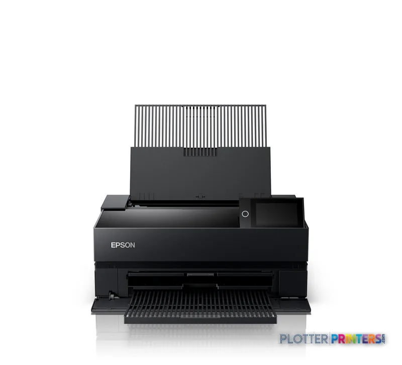 Epson SureColor SC-P700 large format printer product image showing black inkjet printer with paper tray