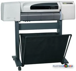 HP Designjet 500 Plus 42-inch printer product image showing front view with open paper tray
