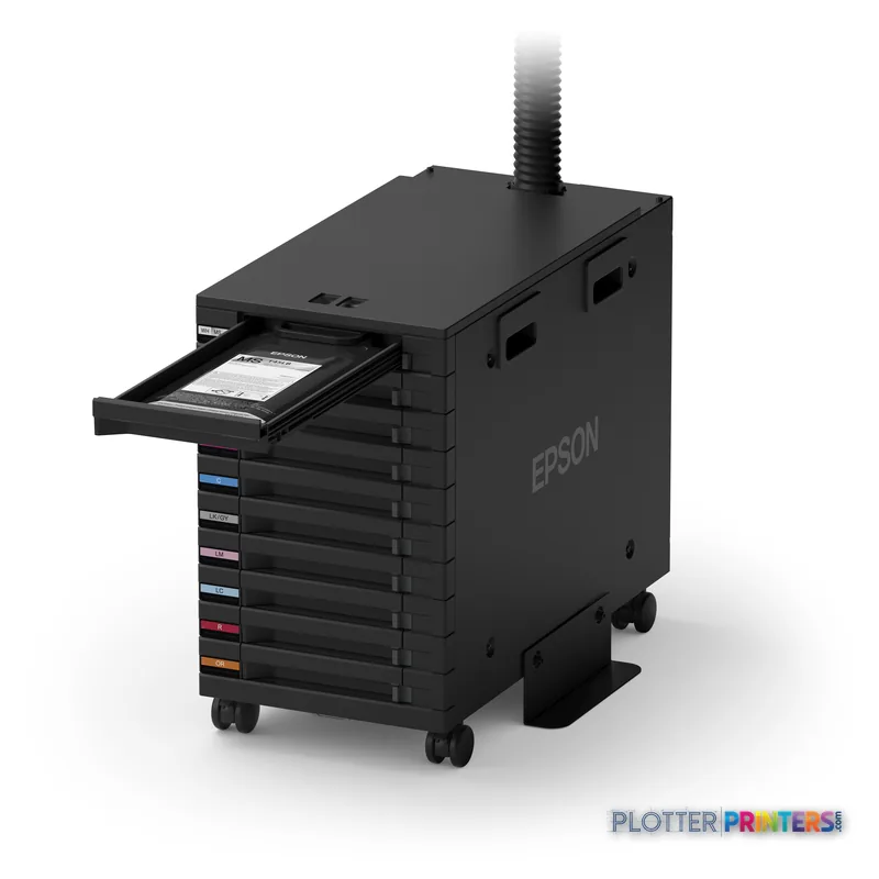 Epson SureColor SC-S80610L product image showing black inkjet printer with open paper tray and visible ink cartridges