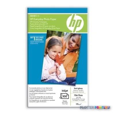 HP Everyday Semi-gloss Photo Paper-100 sht/10 x 15 cm plus tab