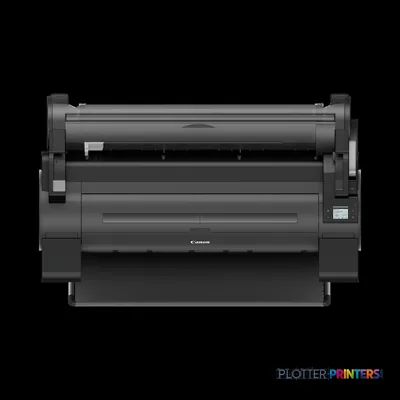 Canon imagePROGRAF GP-300 large format printer product image showing black printer with roll feed system