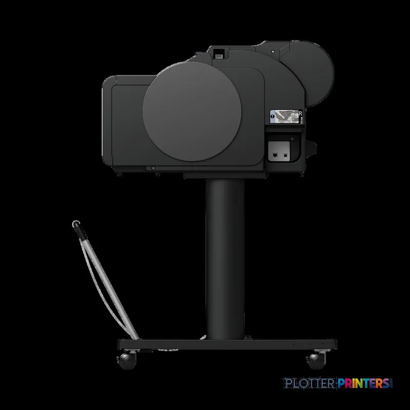 Canon imagePROGRAF GP-300 large format printer product image showing black printer on stand with roll feed