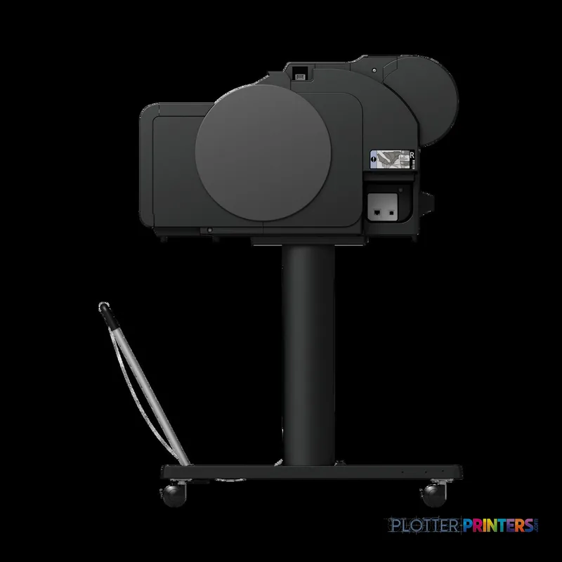 Canon imagePROGRAF GP-200 large format printer product image showing black printer on stand with roll feed