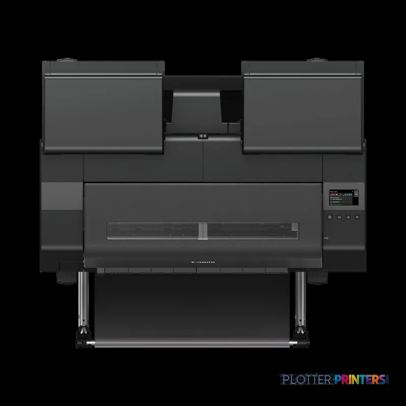 Canon imagePROGRAF GP-2000 large format printer product image showing front view with dual paper feed rolls and control panel