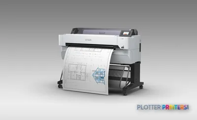 Epson SureColor SC-T5430M large format printer product image showing white and black inkjet printer with architectural bluep…