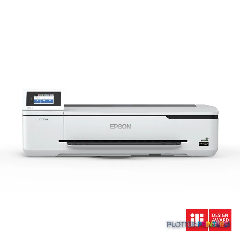 Epson SureColor SC-T3130N large format printer product image showing white inkjet printer with touchscreen display panel