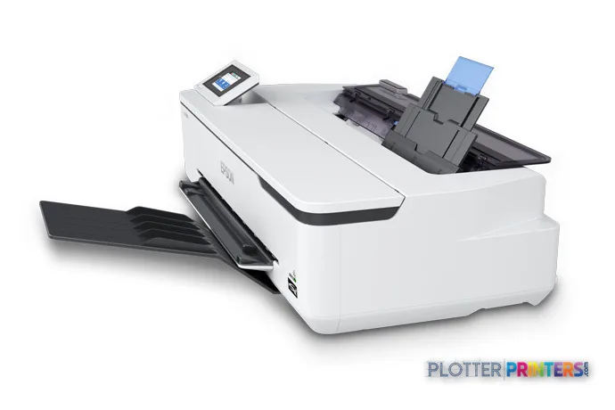 Epson SureColor SC-T3130N white large format printer product image showing front and top view with paper feed tray