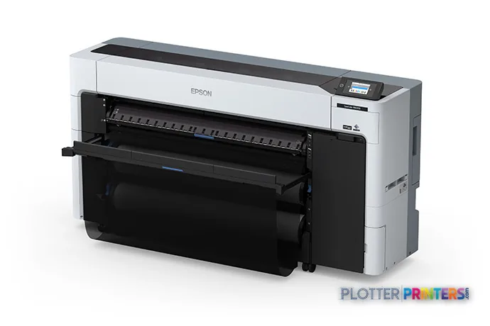Epson SureColor P8570DR large format printer product image showing white and black inkjet printer with open paper tray