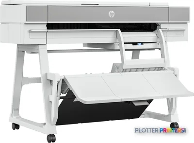 HP DesignJet T950 36-in Printer product image showing front view with open output tray