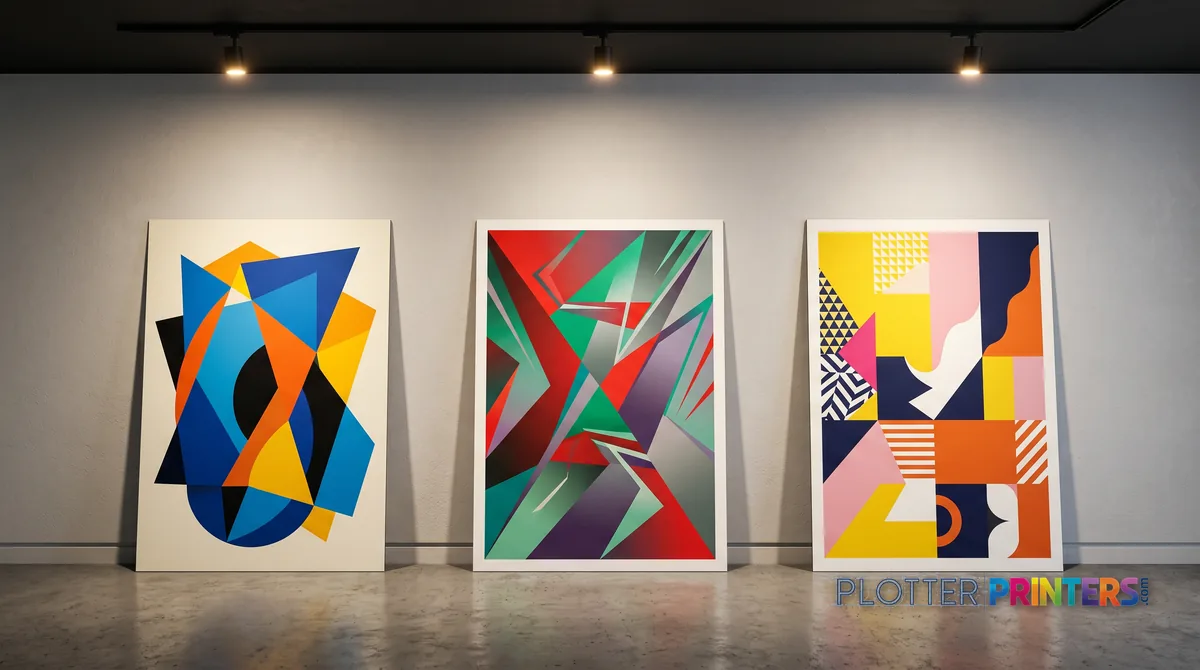 A0 exhibition panels leaning against a gallery wall