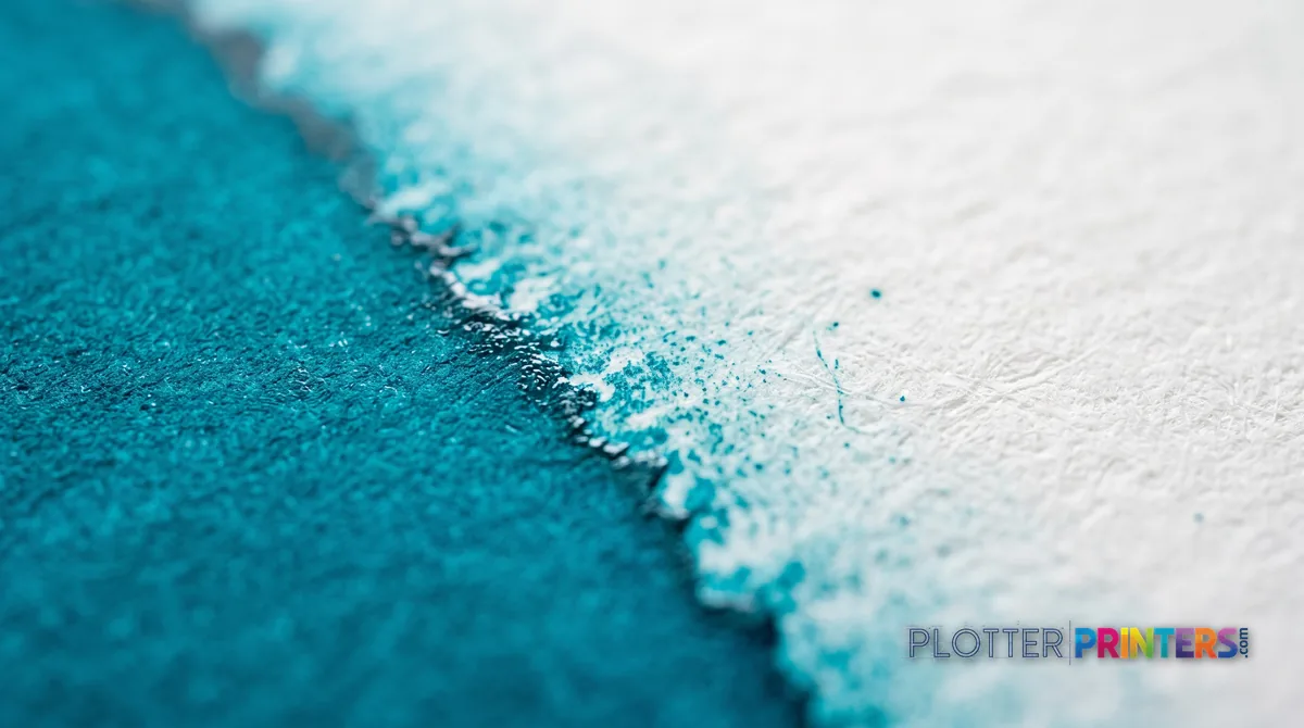 Macro of a printed gradient edge on coated stock